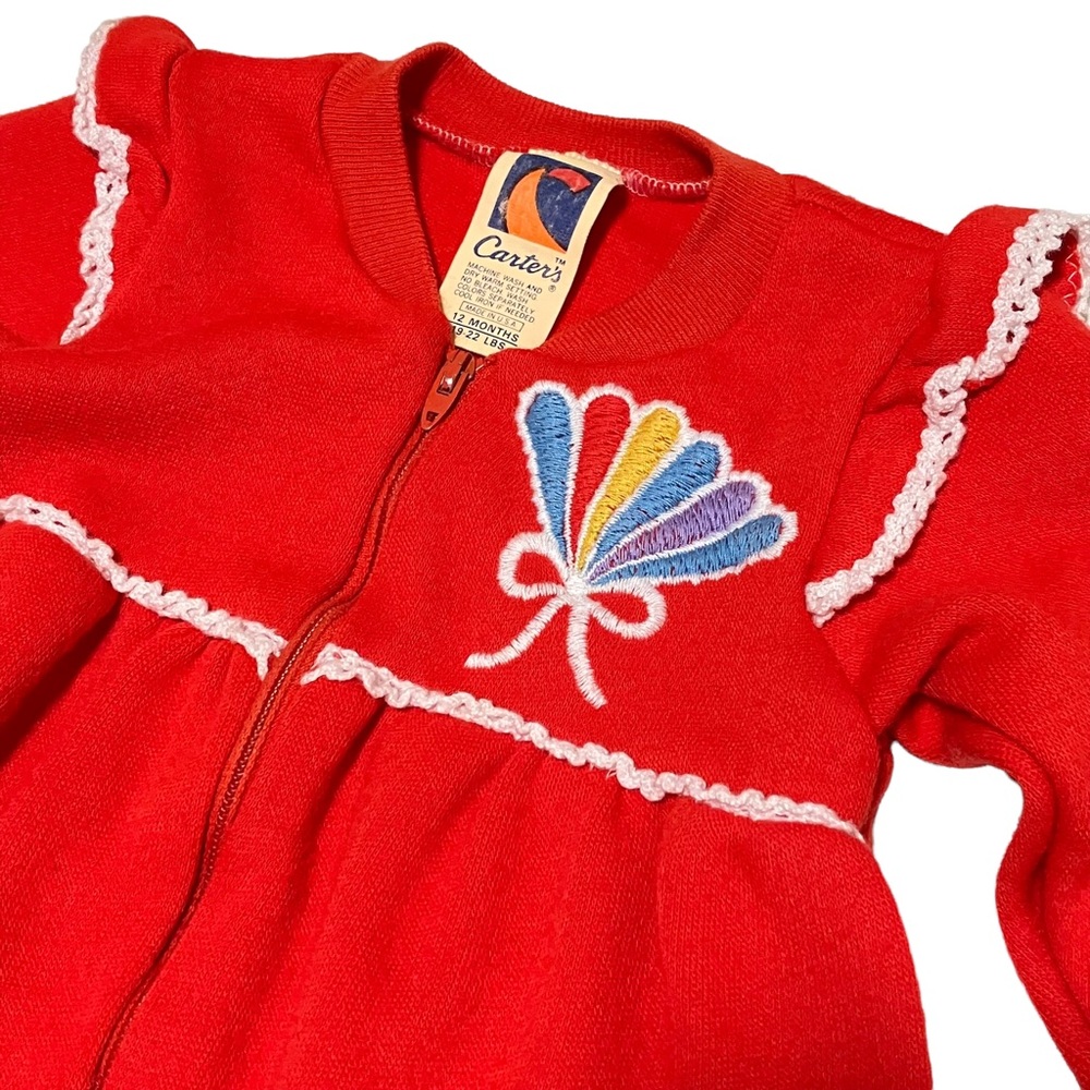 Vintage Carter's Red Embroidered Sleeper
